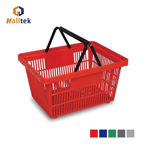 Grocery store plastic shopping basket