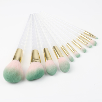 2021 Hot-seling 10pcs Plastic Handle Foundation Brush Powder Brush Eye Socket Brush
