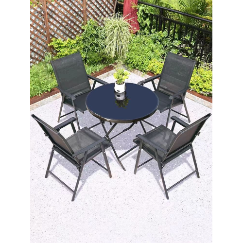 Modern Foldable Outdoor Dining Set for Garden Patio