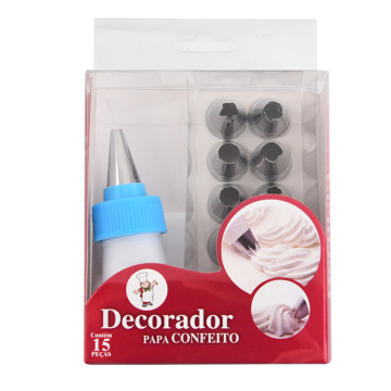 12 Pcs Stainless Steel Cake Decorations Piping Bag Set with Pastry Tips