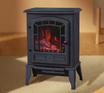 Portable Electric Fireplace Heater with Stand, Overheat Protection, Suitable for Bedroom and Living Room, Features Heating Wire Element for Freestanding Use