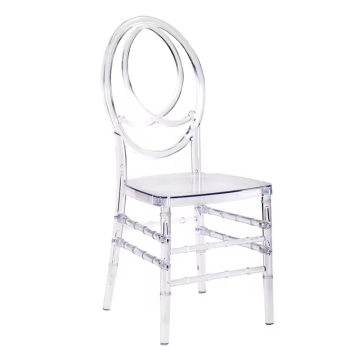 Новый открытый Tiffany Transparent Royal Hotel Stackable Акриловая смола Phoenix Chiavari Свадебные обеденные стулья