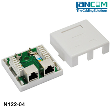 Lancom Free Sample factory customized design Cat5e Surface Mount UTP dual port RJ45 PCB JACK Box