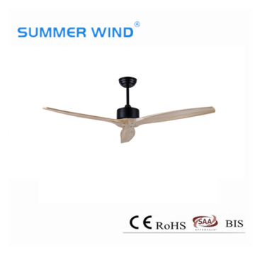 Modern simple natural wooden ceiling fan without light