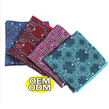 Newest Popular OEM Men's Silk Handkerchiefs and Custom Woven Pocket Squares