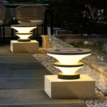 Modern Outdoor Solar-Powered LED Pillar Lamp