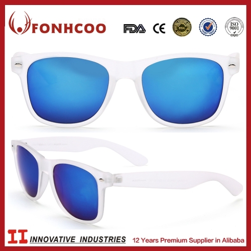 FONHCOO Factory Customized 2015 New White Frame Trendy High Quality Plastik Unisex Custom Sunglasses