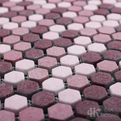 Purple Mix Textured Glass Mosaic Tile