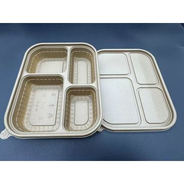 Fully degradable rice husk lunch box