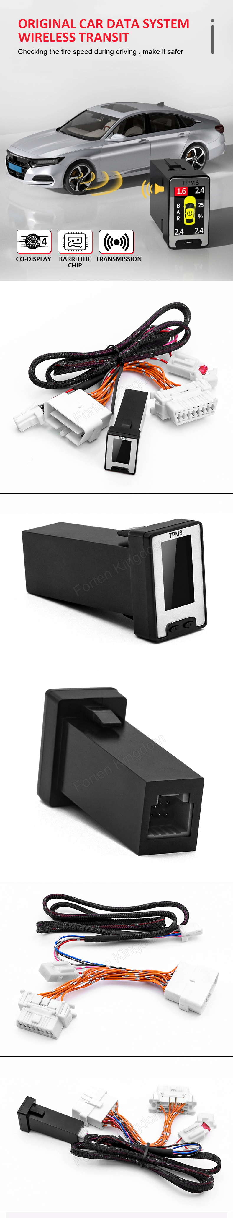 Forrtuner Tpms Digital Lcd Tpms For Toyota Fortuner 2016-19: Tyre Pressure Monitoring ...
