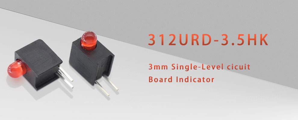 312URD-3.5HK Red LED Single level circuit board indicator