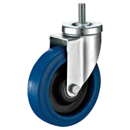 Blue elastic rubber caster trolley wheel