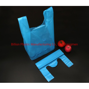 Cheap Wholesale Blue Plastic Poly Shopping T Shirt Plastic Shopper Plastic Bags