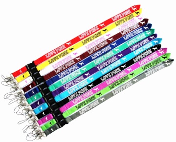 Hot Selling Pink Keychain Lanyard Strap ID Card Holder