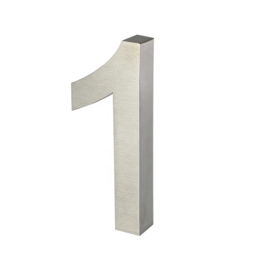 3D Brushed Stainless Steel Address Number Letter