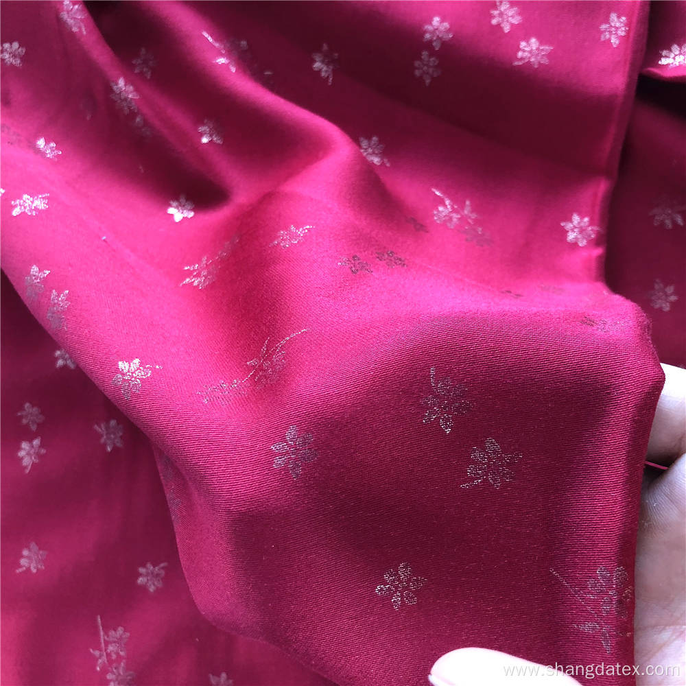 Rayon Satin Plain Dyed With Flower Foil