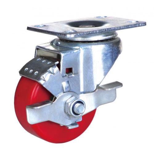 75mm plate rigid caster with pu wheel