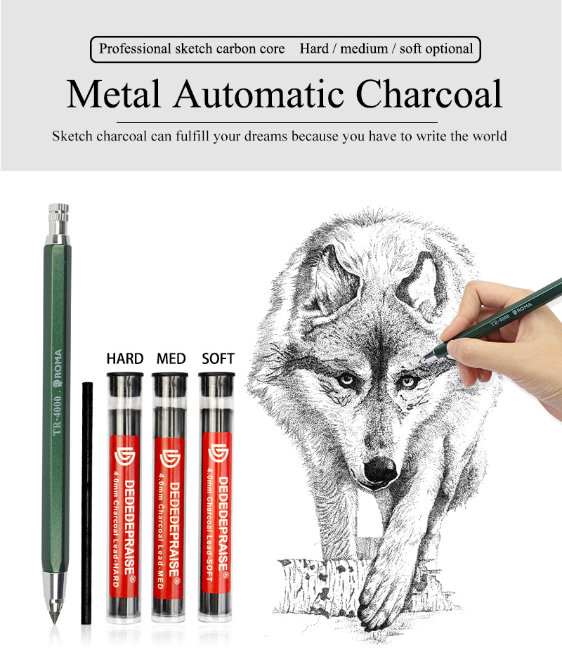 4mm Mechanical Pencil Sketch Drawing Art Pencil Automatic Charcoal