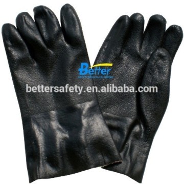 Cotton Jersey Rough Finished PVC Rubber Fully Coated Construction Gloves