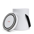 White & Black Biodegradable Round Box With Ribbon