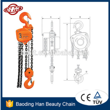 Good quality vital 1.5 ton chain block 3m standard lifting height price