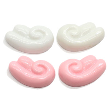 Nouvelle arrivée d&#39;aile d&#39;angle de bande dessinée en résine Cabochon rose blanc couleur geste Flatback ornement pour couverture de téléphone décoration goutte boucle d&#39;oreille