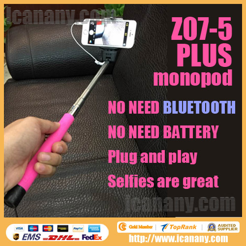 Chargefree Z075 Plus Selfie Stick Monopod With Cable,