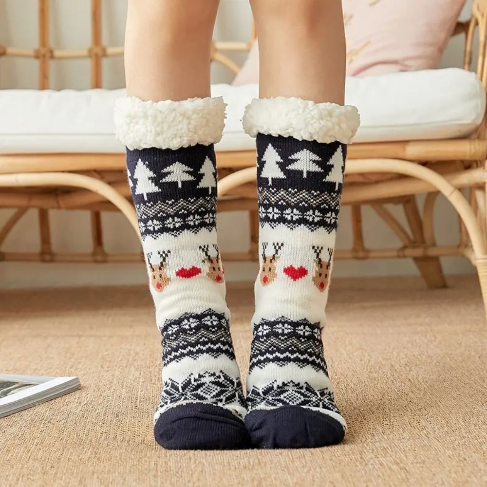 Weihnachtskörpern -Strick -Gripper -Slipper -Socken