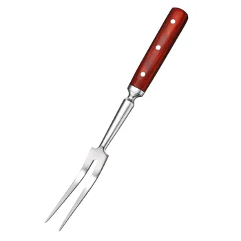 JinHaiYue High-Quality Wooden-Handled Forged Stainless Steel Kitchen Steak Forks
