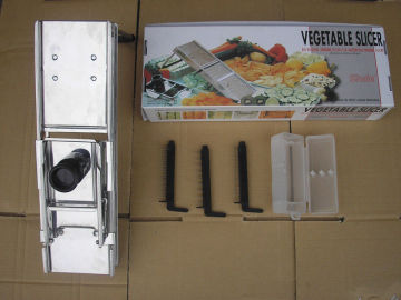 Removable No.304 Stainless Steel Mandolin Vegetable Slicer Machines With 3 Cutters Qvc-2