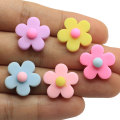 Cartoon Resin Flatback Flower Cabochon Craft Cute Petal With Round Ball Pisitl Charms Embellishment Diy Hairpin Ornament Making