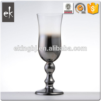 Hot New Products For 2016 plain clear glass hurricane with electroplating