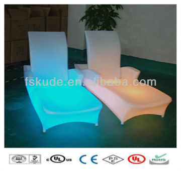 Plastic Waterproof lighted outdoor furniture, Morden LED Luxury Beach Chair