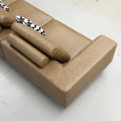 Creative Rock Slab Storage Leather Sofa Set