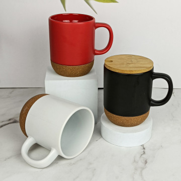 Cork Bottom Customizable Porcelain Ceramic Travel Mugs