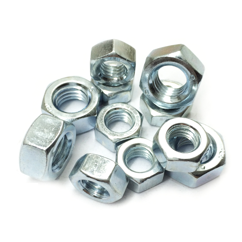 8 Porca hexagonal de zinc azul e branco de vidro