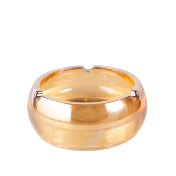 Luxury Classical Custom Color Ashtray: Blue, Golden, Silver, Gray Cigarette Cigar Round Crystal Glass