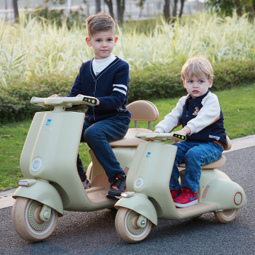 Bedoch children's electric motorcycle tricycle can sit on adult remote-controlled girl baby two person large toy car