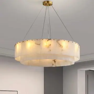Hot Selling Modern Designer Chandeliers with Marble and Brass Finish: Ideal for Home and Hotel Décor