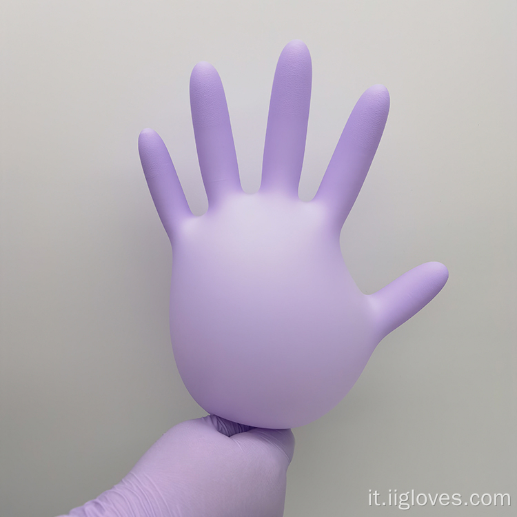 Guanti di nitrile viola guanti usa e getta impermeabili flessibili