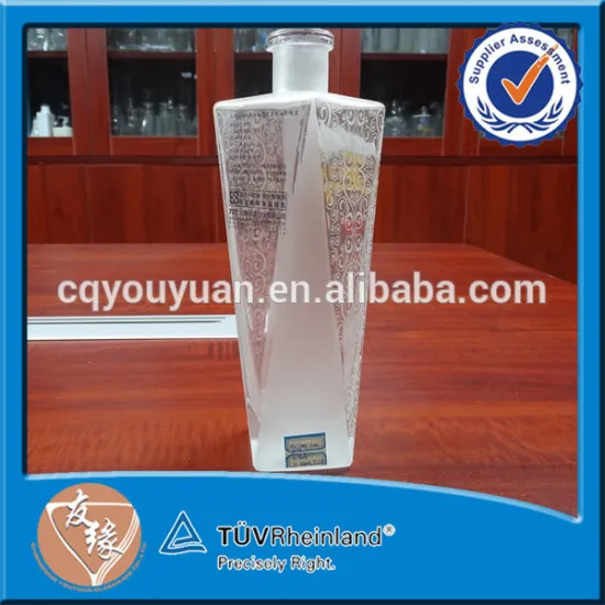 Odd Shaped Drinking Glass Frosting Bottle High Flint 600ML Glass Bottle