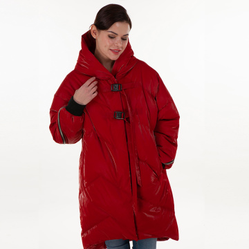 Fashionable red down jacket