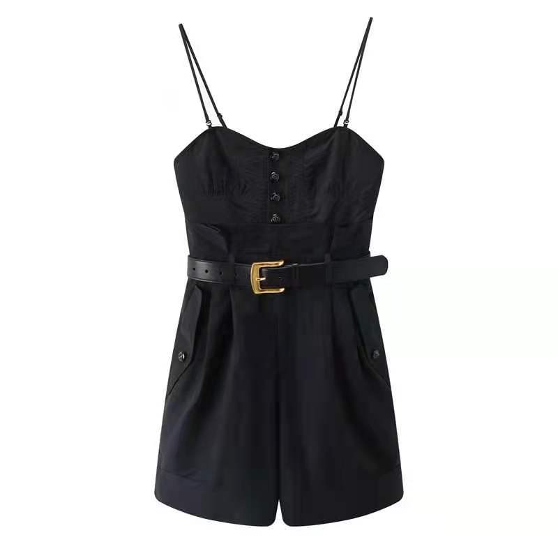 Solid Short Jumpsuit