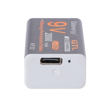 9V USB C Lithium Rechargeable Battery 2000mAh