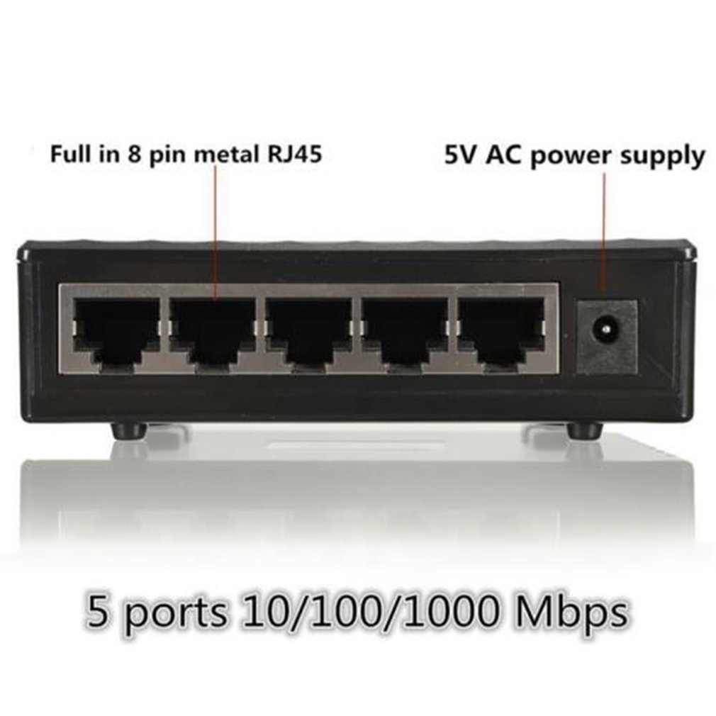 Mini 5-port Desktop Gigabit Switch / Fast Ethernet Network Switch Hub USB 3.1 USB Type-c Reader 15cm EU EDUP CE