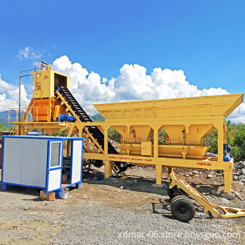 Small Portable Concrete Batching Plant with Computer Control Panel (25-75m³/h) for Sale in Philippines