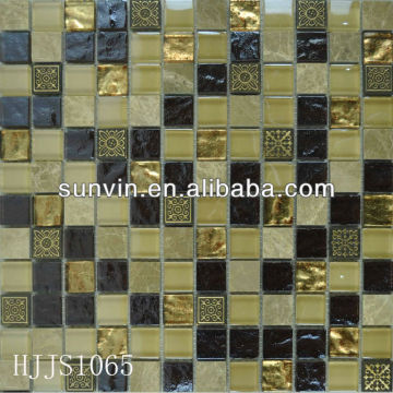 DIY resin mixed glass mosaic tile
