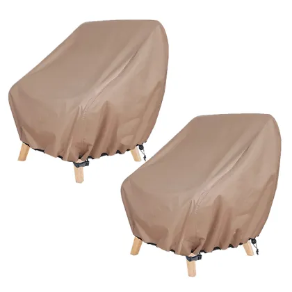 600D Waterproof Patio Chair Covers - 2 Pack: Durable, Dust-Proof Outdoor Lounge and Deep Seat Lawn Chair Protection