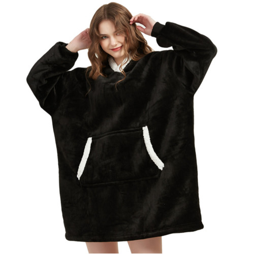 High quality warm TV poncho fleece hoodie blanket