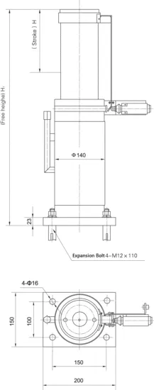 OP11/PH175 Oil Buffer for Sch****** Elevators 1.6m/s